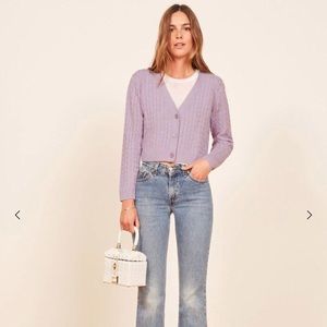 Reformation Annabelle Cardigan in Lilac Size XL